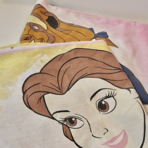 VTG Disney Beauty and the Beast 2 Standard Pillowcases Reversible Images HTF - Picture 6 of 8